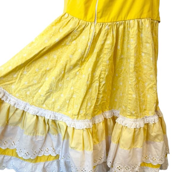 Vtg Dress Circle Square Dance Rockabilly Cottage Prairie Swing Western Milkmaid - Picture 8 of 8